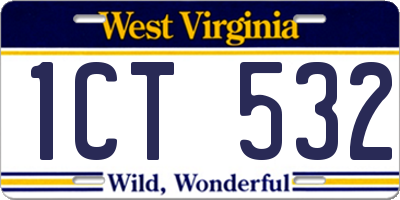 WV license plate 1CT532