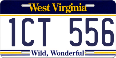 WV license plate 1CT556