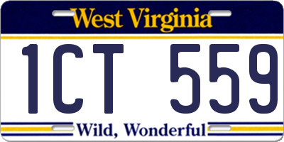 WV license plate 1CT559