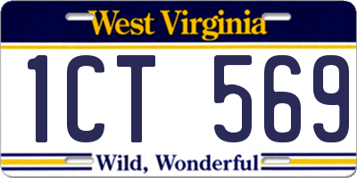 WV license plate 1CT569