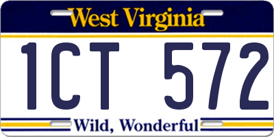 WV license plate 1CT572