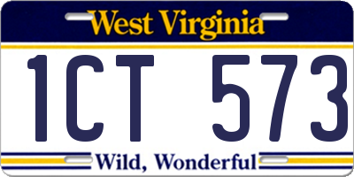 WV license plate 1CT573