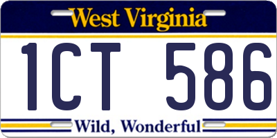 WV license plate 1CT586