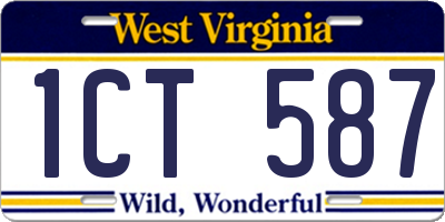 WV license plate 1CT587