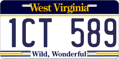 WV license plate 1CT589