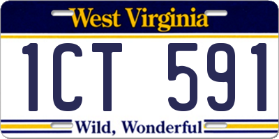 WV license plate 1CT591