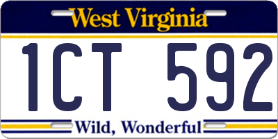 WV license plate 1CT592