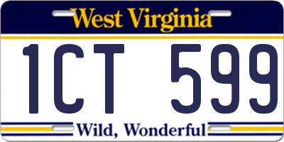 WV license plate 1CT599