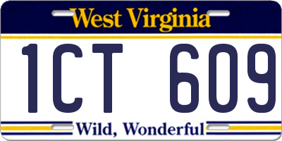 WV license plate 1CT609