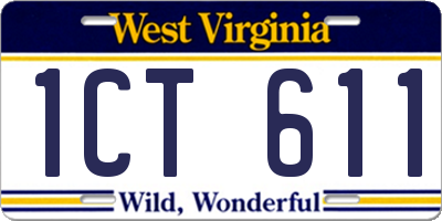 WV license plate 1CT611