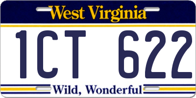 WV license plate 1CT622
