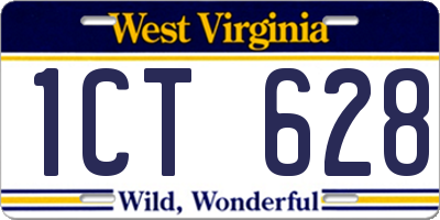 WV license plate 1CT628