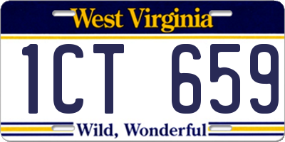 WV license plate 1CT659