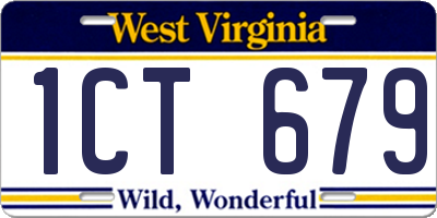 WV license plate 1CT679