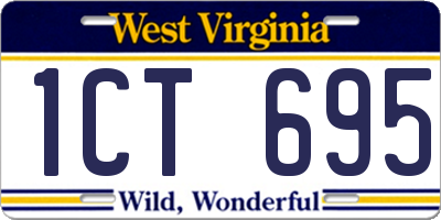 WV license plate 1CT695