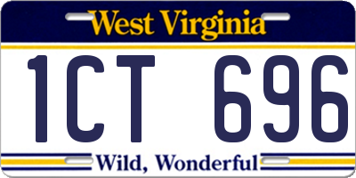 WV license plate 1CT696