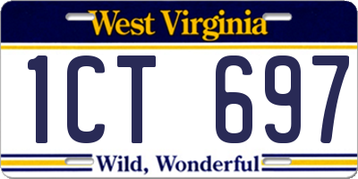 WV license plate 1CT697