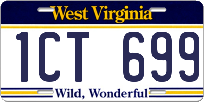 WV license plate 1CT699