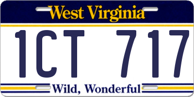 WV license plate 1CT717