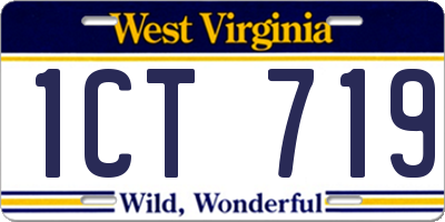 WV license plate 1CT719