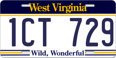 WV license plate 1CT729