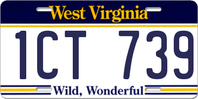 WV license plate 1CT739