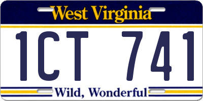 WV license plate 1CT741