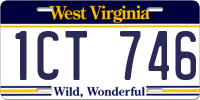 WV license plate 1CT746