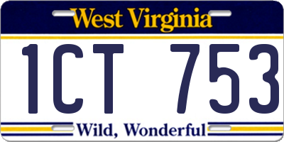 WV license plate 1CT753