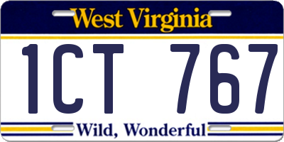 WV license plate 1CT767