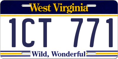 WV license plate 1CT771