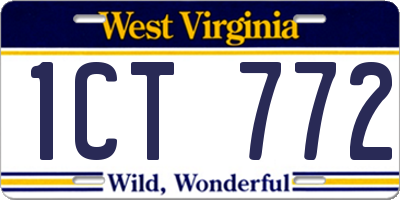 WV license plate 1CT772