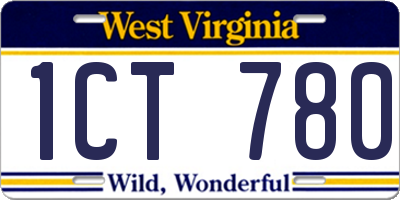 WV license plate 1CT780
