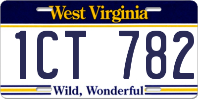 WV license plate 1CT782