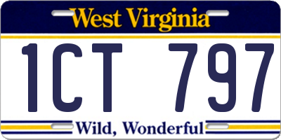 WV license plate 1CT797