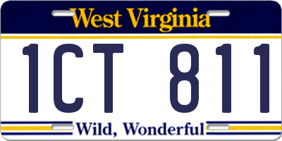 WV license plate 1CT811