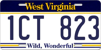 WV license plate 1CT823