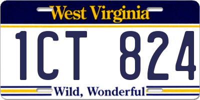 WV license plate 1CT824
