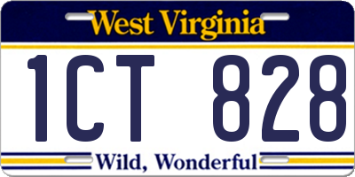 WV license plate 1CT828