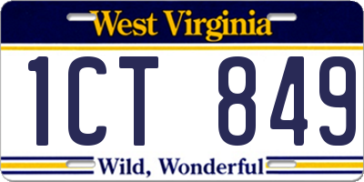 WV license plate 1CT849