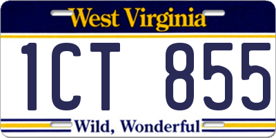 WV license plate 1CT855
