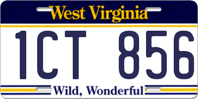 WV license plate 1CT856