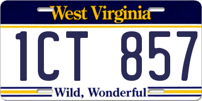 WV license plate 1CT857