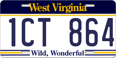 WV license plate 1CT864