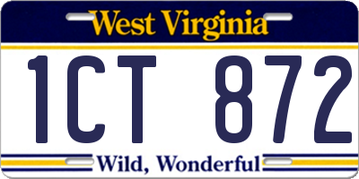 WV license plate 1CT872
