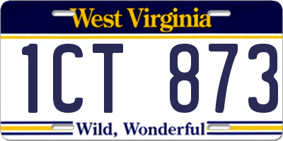 WV license plate 1CT873