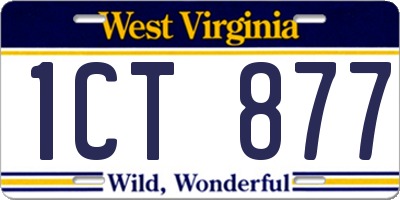 WV license plate 1CT877