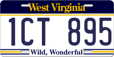 WV license plate 1CT895