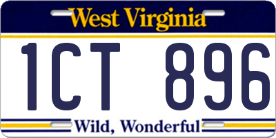 WV license plate 1CT896