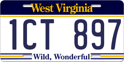 WV license plate 1CT897